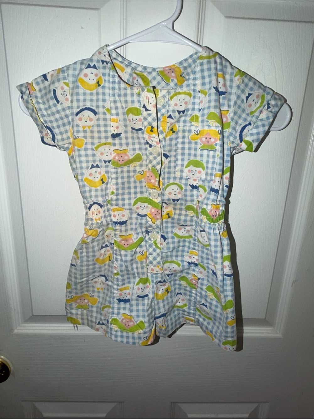 Vintage Popsicle Girls Blue Gingham Romper Size 3T